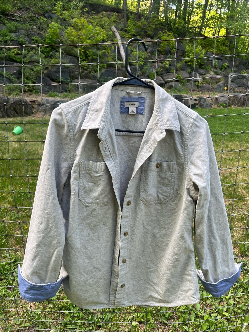 L.L. Bean Women’s Light Gray Button-Up Shirt
